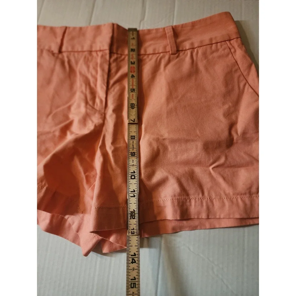 LOFT Ann Taylor Riviera Chino Shorts Women Coral Pink Orange Cotton Flat Size 8